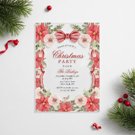 Elegante Coquette Bloemrijke Kerstfeest Acryl Uitnodigingen