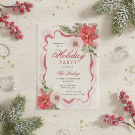 Elegante Coquette Bloemrijke Kerstfeest Vellum Uitnodigingen