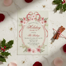 Elegante Coquette Bloemrijke Kerstfeest Vellum Uitnodigingen