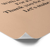 Elegante coquette boog Welkom Baby shower Poster (Hoek)