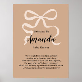 Elegante coquette boog Welkom Baby shower Poster