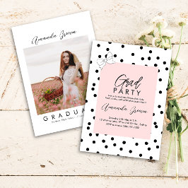 Elegante Coquette Bow afstudeerfeest 2025 Kaart