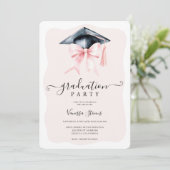 Elegante Coquette Bow Afstuderen 3 foto's Kaart (Staand voorkant)