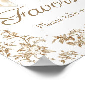 Elegante Coquette Bow Chinoiserie Baby shower Poster (Hoek)