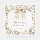 Elegante Coquette Bow Chinoiserie Baby shower Servet (Voorkant)