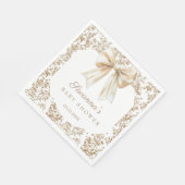 Elegante Coquette Bow Chinoiserie Baby shower Servet (Hoek)