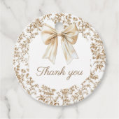 Elegante Coquette Bow Chinoiserie Bedankt Bedankjes Labels (Voorkant)