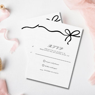 Elegante Coquette Bow Formele bruiloft RSVP Kaartje