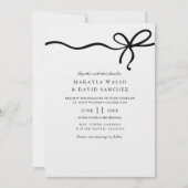 Elegante Coquette Bow Huwelijksuitnodiging Kaart (Voorkant)