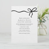 Elegante Coquette Bow Huwelijksuitnodiging Kaart (Staand voorkant)