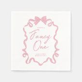 Elegante Coquette Bow Verjaardag servetten (Voorkant)