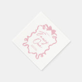 Elegante Coquette Bow Verjaardag servetten (Hoek)