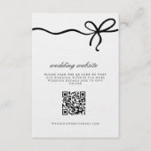 Elegante Coquette Bow Wedding Details QR Code Informatiekaartje (Voorkant)