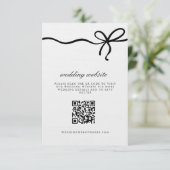 Elegante Coquette Bow Wedding Details QR Code Informatiekaartje (Staand voorkant)
