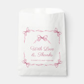 Elegante Coquette Bows Baby Meisje Douche Dank u Bedankzakje (Voorkant)