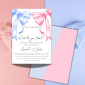 Elegante Coquette Bows Blauw Roze Geslacht Onthull Kaart