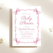 Elegante Coquette Bows Roze Baby Meisje Douche