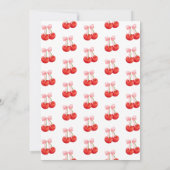 Elegante Coquette Cherry Sweet Meisje 1e Verjaarda Kaart (Achterkant)