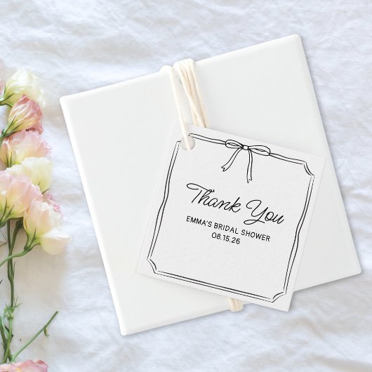 Elegante Coquette Chic Strik Bridal Shower Dank Je Bedankjes Labels