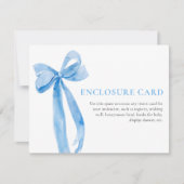 Elegante Coquette Dusty Blue Bow Enclosure Kaart (Voorkant)
