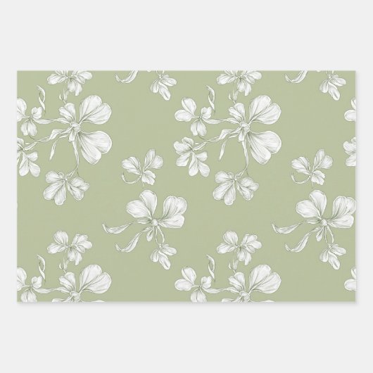 Elegante Coquette Green Shamrocks set van 3 Inpakpapier Vel (Voorkant 3)