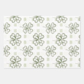 Elegante Coquette Green Shamrocks set van 3 Inpakpapier Vel (Voorkant 2)