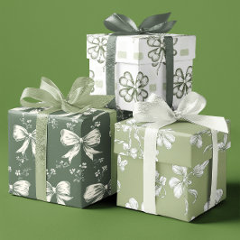 Elegante Coquette Green Shamrocks set van 3 Inpakpapier Vel