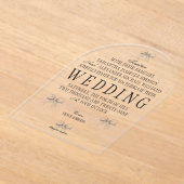 Elegante Coquette Hand getrokken strikken & bruilo Acryl Uitnodigingen (Laagn)