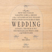 Elegante Coquette Hand getrokken strikken & bruilo Acryl Uitnodigingen (Voorkant)