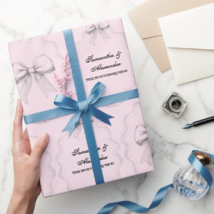 Elegante Coquette Hand getrokken strikken & bruilo Cadeaupapier