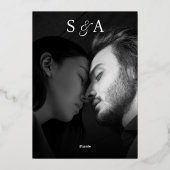 Elegante Coquette Hand getrokken strikken & bruilo Folie Uitnodiging (Achterkant)