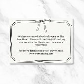 Elegante Coquette Handgetekende Boog Bruiloft Deta Informatiekaartje