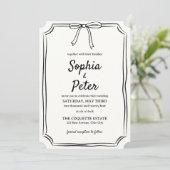 Elegante Coquette Handgetekende Boog Tijdloze brui Kaart (Staand voorkant)