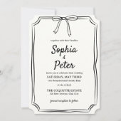 Elegante Coquette Handgetekende Boog Tijdloze brui Kaart (Voorkant)