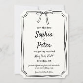 Elegante Coquette Handgetekende Boog Tijdloze brui Save The Date