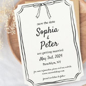 Elegante Coquette Handgetekende Boog Tijdloze brui Save The Date