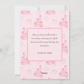 Elegante Coquette Kerstboom roze strik 1 foto Feestdagenkaart (Achterkant)