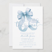 Elegante Coquette Lintelboog Blauw Bruidsfeest Kaart (Voorkant)