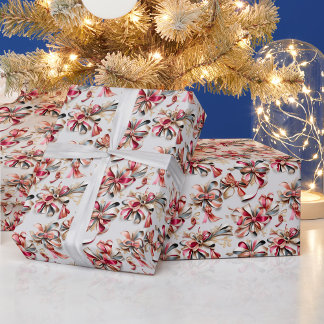 Elegante coquette linten en strikken Kerstmis Cadeaupapier