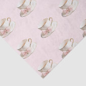 Elegante Coquette Preppy Roze Theekop met strik Tissuepapier (Detail)