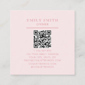 Elegante Coquette Preppy Roze Theekop met strik Vierkante Visitekaartje (Achterkant)