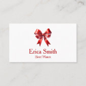 Elegante Coquette Red Bow Visitekaartje (Voorkant)