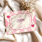 Elegante Coquette Roze Bow Afstuderen RSVP Kaartje