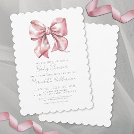 Elegante Coquette Roze Bow Baby shower Kaart