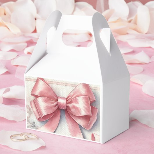 Elegante Coquette Roze Bow Baby shower Meisje Bedankdoosjes (Huwelijk)