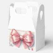 Elegante Coquette Roze Bow Baby shower Meisje Bedankdoosjes (Geopend)