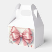 Elegante Coquette Roze Bow Baby shower Meisje Bedankdoosjes (Voorkant Zijde)
