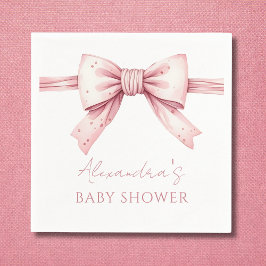 Elegante Coquette Roze Bow Baby shower Servet