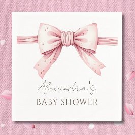 Elegante Coquette Roze Bow Baby shower Servet