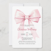 Elegante Coquette Roze Bow Girl Baby shower Kaart (Voorkant)